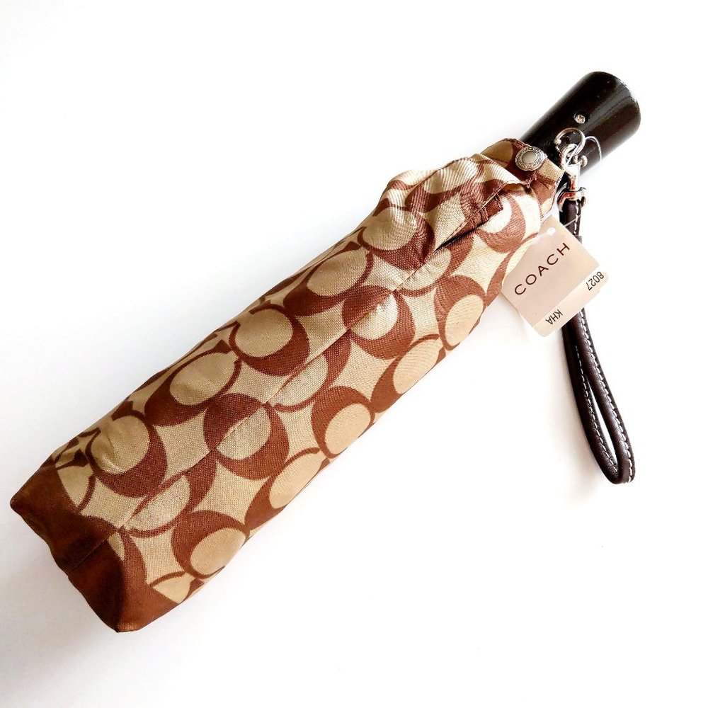 NWT Coach Signature Umbrella Khaki (#8027)